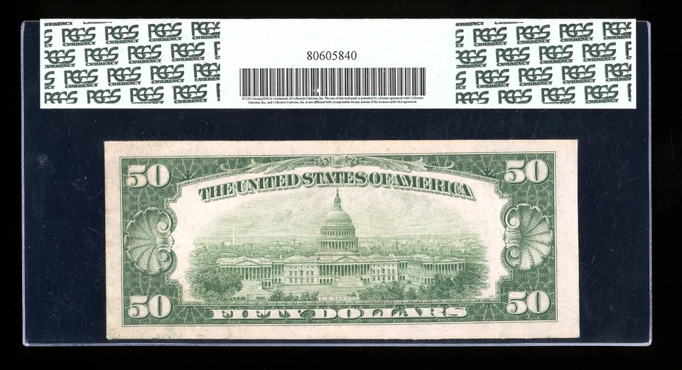 DBR 1934 $50 DGS FRN Dallas Fr. 2102-Kdgs PCGS 35 Serial K01264467A - Image 2 of 2