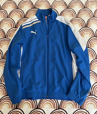 Puma Sample Tracksuit Top Jacket Retro Blue White Size Medium