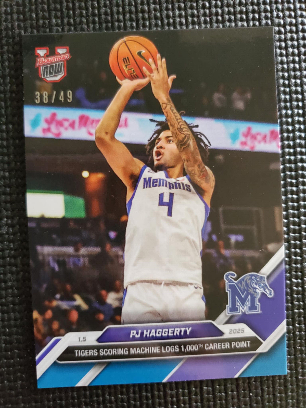 PJ Haggerty 2024-25 Bowman U NOW Basketball Card: 41 Blue Parallel 38/49