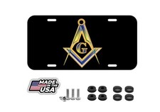 Free Mason License Plate Front Black Auto Tag Plate Masonic Lodge Free Masonry