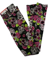 High Rise Ankle Leggings Women Girl S/CH 3-5 Small Halloween Sugar Skulls NWT