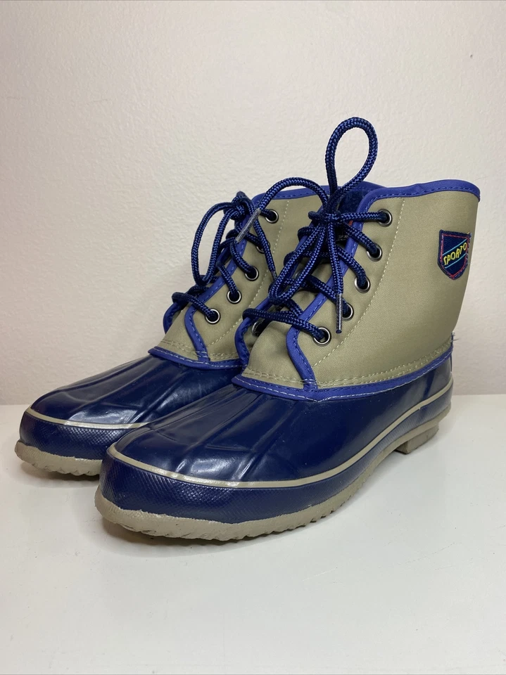 Botas Sporto Vintage Mujer Talla 6 Pato Verde Azul Marino Termolite Impermeables Foto 2 de 4