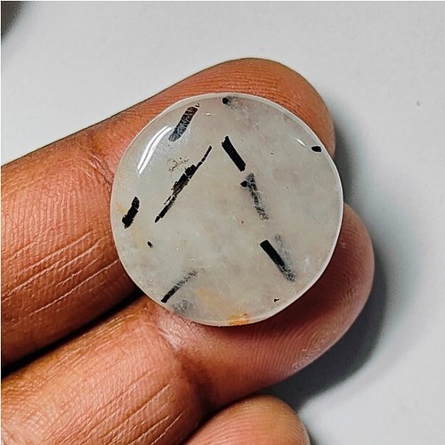 Trimolina Quarzo Pietra Naturale Rutilo Cabochon Pietra Preziosa Sciolta 32 Ct. ME-11283 - Foto 3 di 3