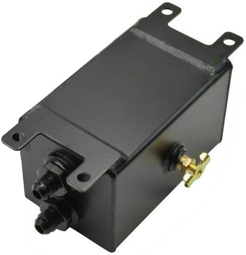 Hiwowsport Catch Can 10AN Oil Catch Can Reservoir Tank - 0.75L Capacity, Dual Port, Baffled With 10ft Hose (Hiwowsport) Baffled Oil Catch Tank