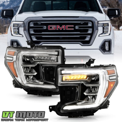 #ad 2019 2021 GMC Sierra w LED Turn Signal Full LED Headlights Headlamps LeftRight $336.99