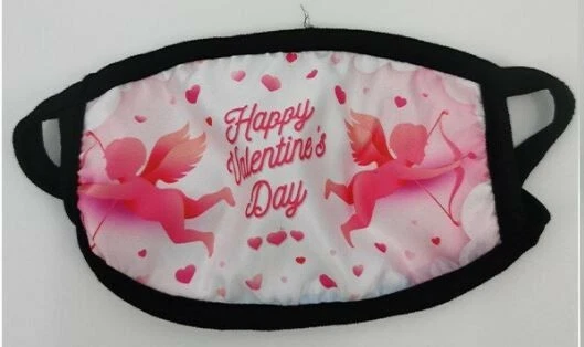 Happy Valentine's Day Cotton Blend Face Mask - Image 4 of 4