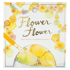 Mind Wave Washi Flowers Foil Stamping Write-On Flake Stickers/Yellow