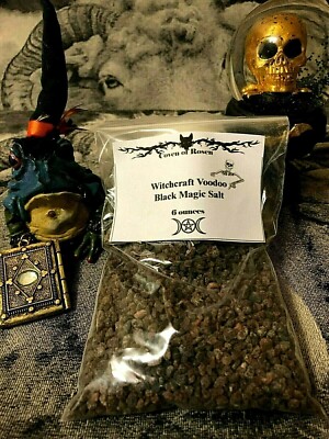 Large Black Salt 6 oz -- Hoodoo, Bad Karma, Voodoo, Paganism, Spells
