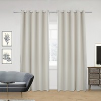 2X Thermovorhang Gardinen ÖSen Schal Blickdicht Verdunkelung CrèMe 225X135 Cm