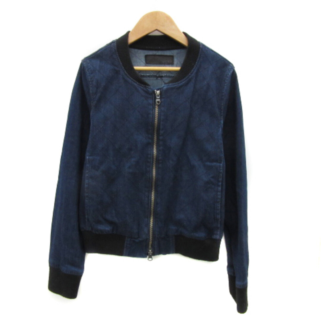 VICKY denim jacket blouson full pattern zip up 2 indigo VICKY denim jacket blouson full pattern zip up 2 indigo