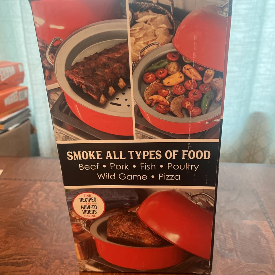 Hervidor de agua Nordic Ware ahumador y tostador de madera rojo hecho en EE. UU. NUEVO Foto 4 de 4