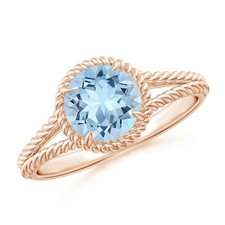 Mothers day Sale Round Aquamarine Stone 925 Silver Daughter Solitaire Ring