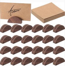 Wooden Table Card Holder 24 Pack Name Place Rustic Wedding Party Brown