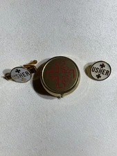 Catholic Religious Items. Communion Holder, Ushers Pin And Tie Bar