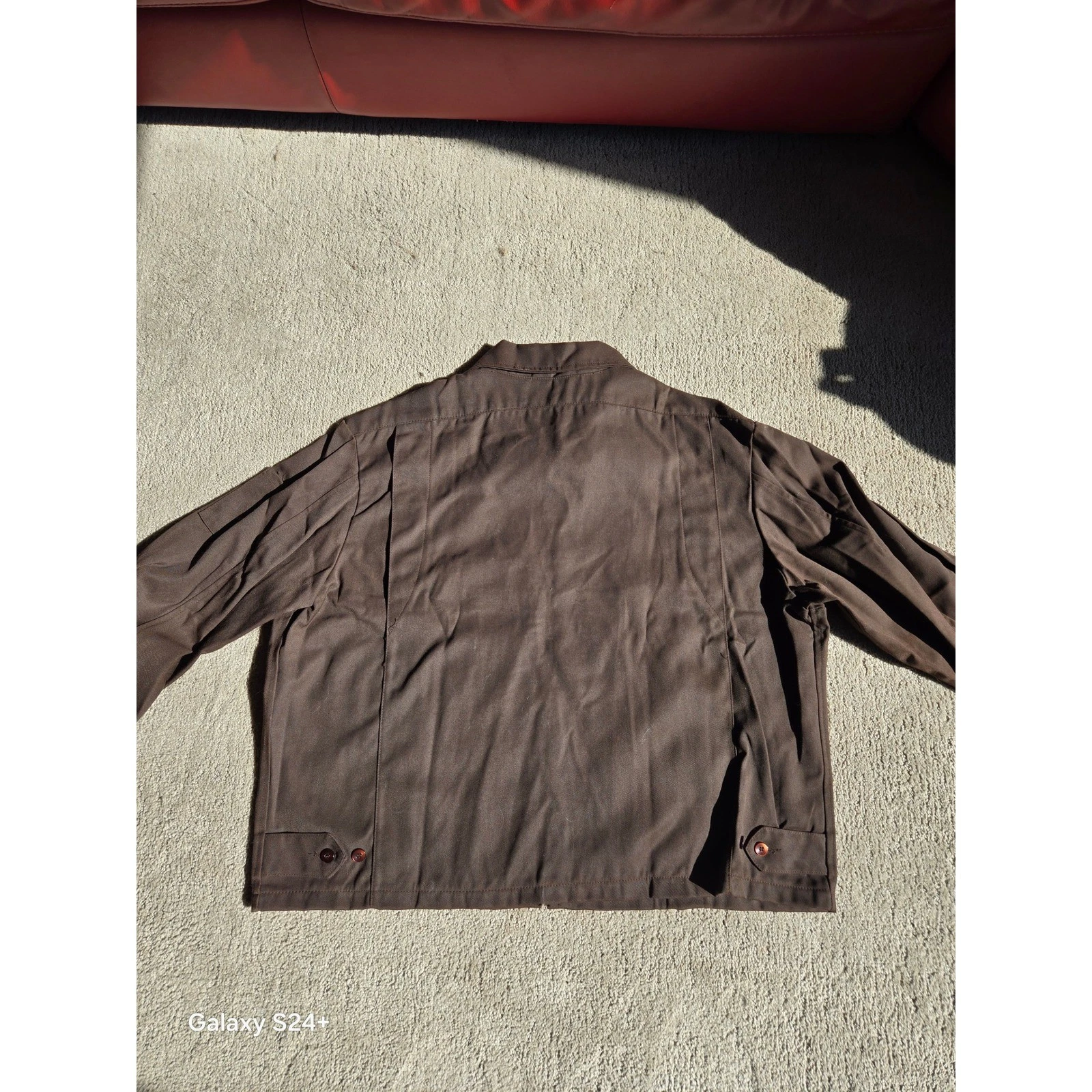 Riverside Mens Brown Work Jacket Full Zip Utility Coat Size 52 6C469 Vintage image 6