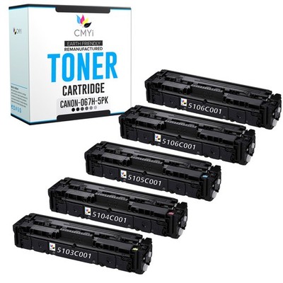 5PK CMYi Replacement 067H Printer Toner Cartridges for Canon i-SENSYS LBP631Cw