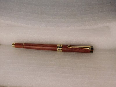 Unique Rosewood Caplin Fountain Pen w/Genius Iridium Nib