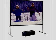 DA-LITE 6'x8' Projector Screen With Truss Deluxe Frame With Roller Case
