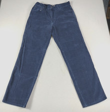 LL Bean Pants Mens 35 Blue Corduroy Straight Fit Classic Workwear Vintage 90s