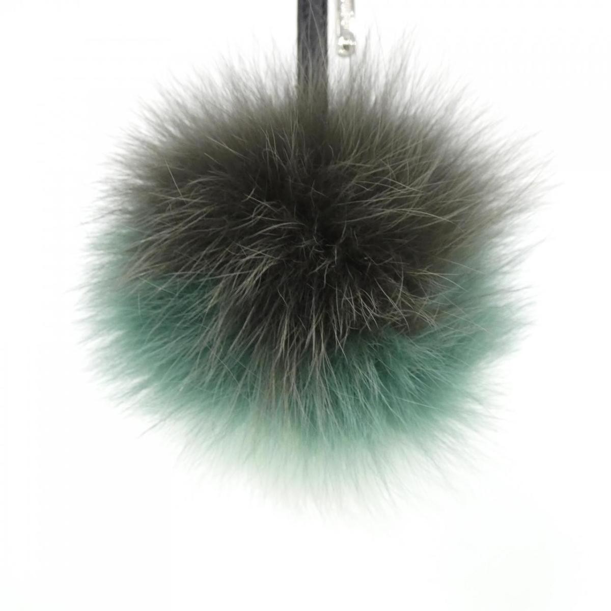 Fendi Fur Bag Charm Women Green Multi Silver Excellent 20cm Accessories thumbnail 2