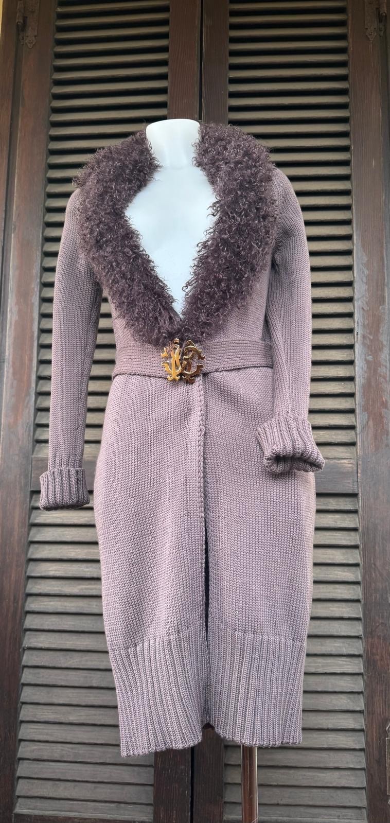 Roberto Cavalli  Vintage cardigan donna lana grigio tg 40
