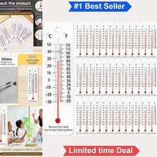 Science Thermometers 50 Pack Dual Scale 50 Celsius 120 Fahrenheit PVC Classroom