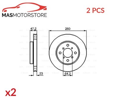 BREMSSCHEIBEN SATZ PAAR BOSCH 0 986 478 415 2PCS P FÜR HONDA PRELUDE IV