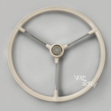 Volkswagen Vw Oval Beetle 1948-1960 Early 3 Spoke Steering Wheel Ivory Wolfsburg