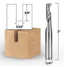 3/16" Diameter O Flute Upcut End Mill CNC Router Bit 1/4" Shank Yonico 31009-SC