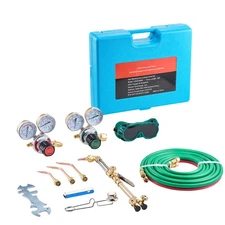 Oxygen Acetylene Torch Kit 14PCS Gas Welding Cutting Set & Portable Case Hose