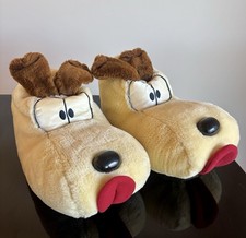 Vintage Dakin Odie Dog Garfield Plush Slippers Size Large 1978 1983 Jim Davis