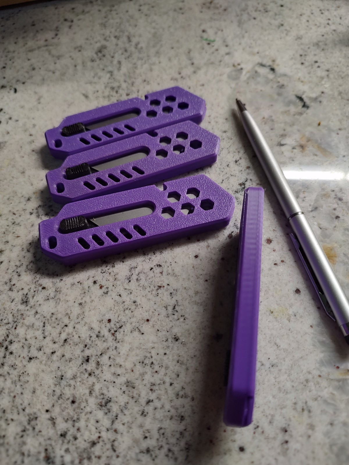3-D Printed Retractable Box Cutter, Utility Knife, Razor Knife.
