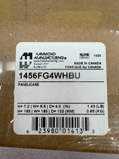 (5) Hammond 1456FG4WHBU Sloped Enclosure 183x165x102mm Aluminium Blue/Beige