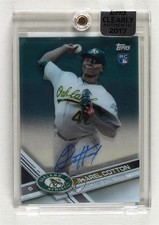 2017 Topps Clearly Authentic Auto Jharel Cotton #CAAU-JC Auto 0b2