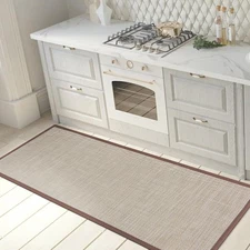 Rugshop Kitchen Floor Mats Anti-Fatigue Standing Mat Bathroom Mats Beige 18"x47"