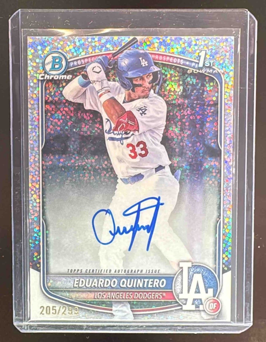 Eduardo Quintero 2025 Bowman Chrome #CPA-EQ Speckle Refractor Auto 1st RC /299