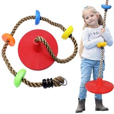 Tree Climbing Rope and Kids Disc Swing Seat Set Outdoor Backyard Playground A...