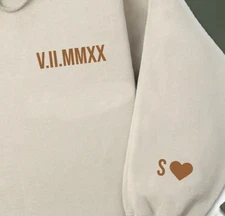 Custom Roman Numeral Sweatshirt, Anniversary Date, Personalized Gift for Couples