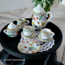 17-pcs Miniature Ceramic Tea Set with MULTICOLOR pattern.High quality dinnerware