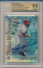 IVAN RODRIGUEZ 2000 Topps FINEST Moments REFRACTOR AUTO BGS 9.5 AUTO 10