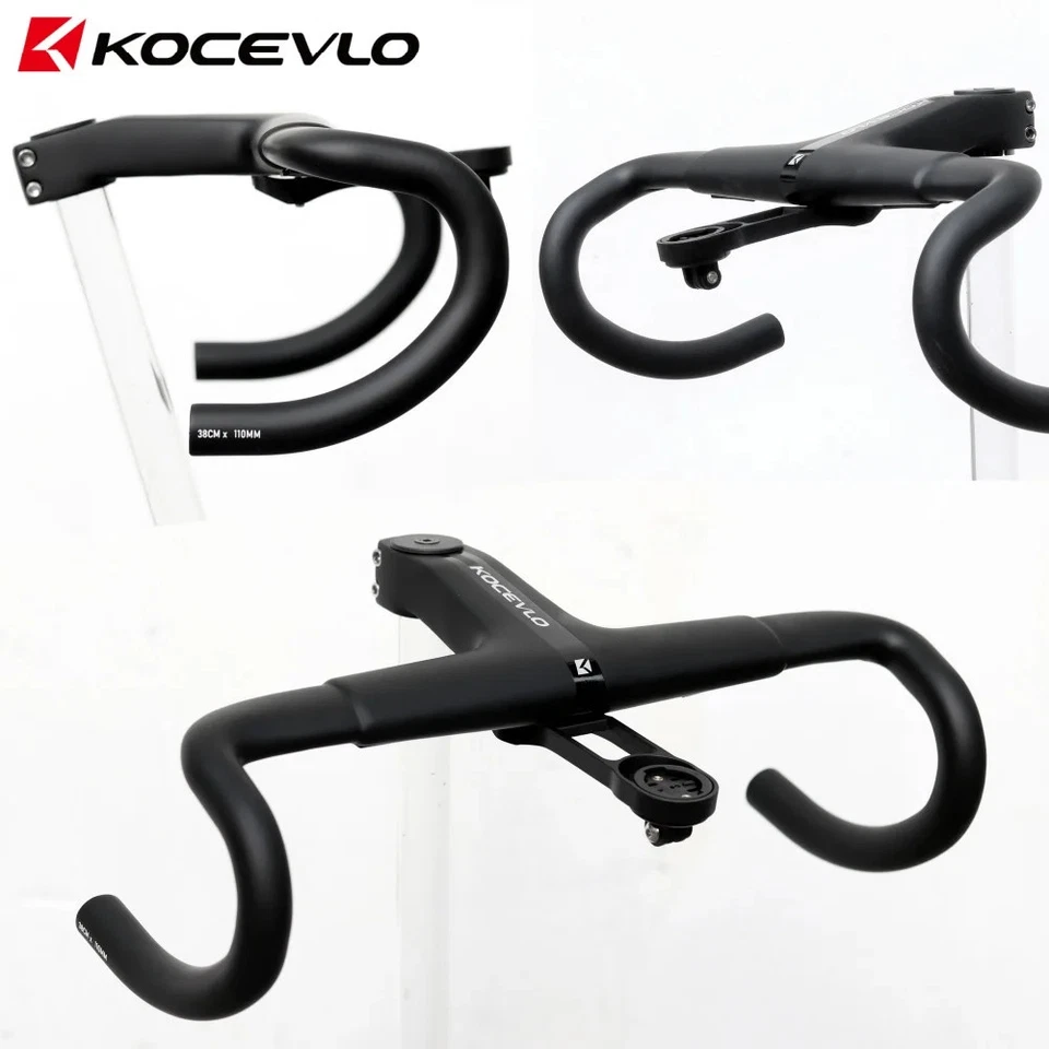 OD2 31,8 MM Carbono Carretera Integrado Barra Manillar Vástago Bicicleta de Carretera 380/400/420MM Foto 3 de 4