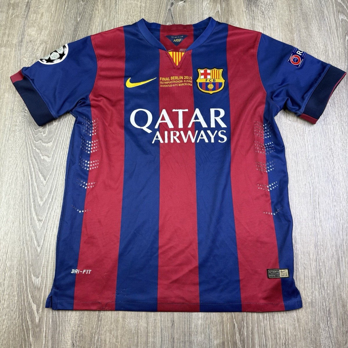 Nike FC Barcelona 2014 2015 Home Authentic Jersey Champions