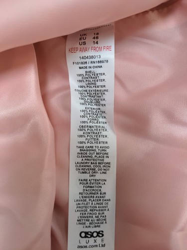 Nuovo Asos Luxe Curve Fiocco Spalla Malattia Mini in Rosa Pallido Taglia 14 - Foto 12 di 14