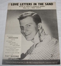 Vintage Noten Liebesbriefe im Sand Pat Boone (a)