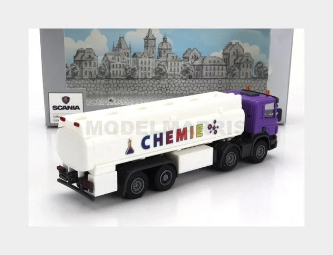 BREKINA PLAST OLM012 Scania - P124.860 Tanker Camion Chemie 3-ASSI 1988 - Blanc - Photo 2/2