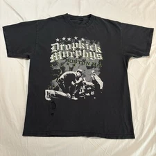 Vintage Dropkick Murphys T Shirt Sz L Distressed Band Tee 2000s Rock Punk