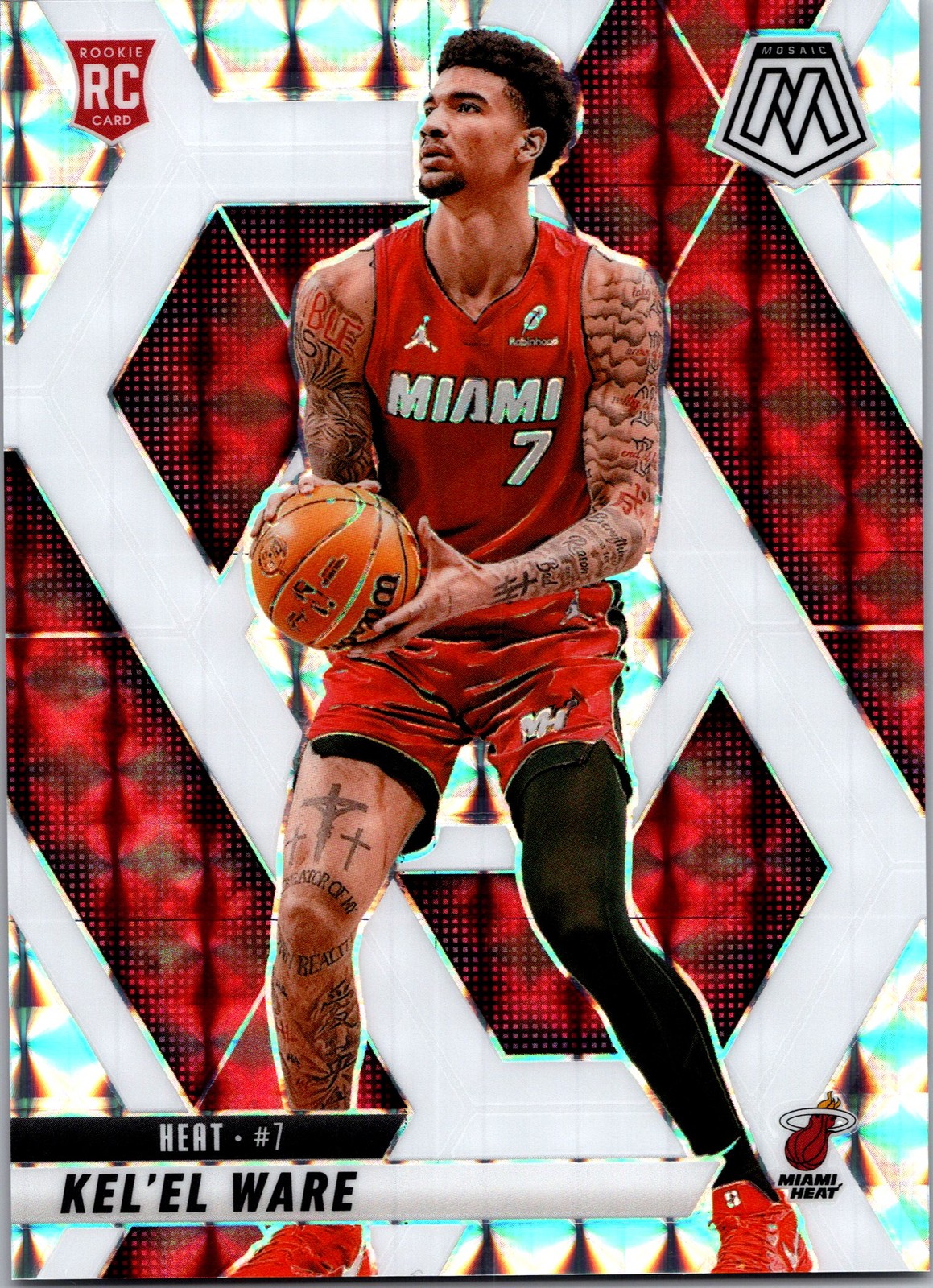 2024-25 Panini Mosaic #232 Kel’el Ware Choice White Mosaic #/35