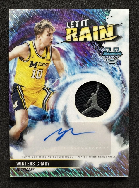 2025-26 Bowman Best U Winters Grady Rain RPA /2 Rookie Nike Jumpman Patch Auto