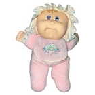 Vintage Cabbage Patch Kids Babyland 1980s Baby Doll Pink Rattle Plush