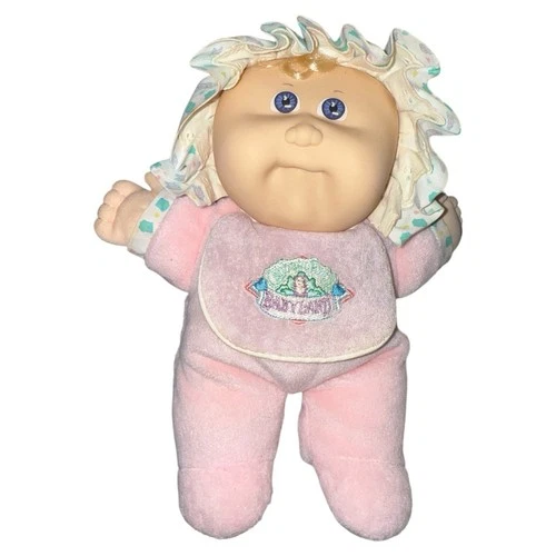 Vintage Cabbage Patch Kids Babyland 1980s Baby Doll Pink Rattle Plush